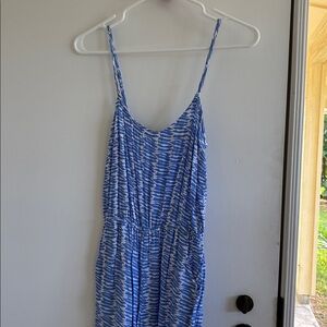 Ava Sky Blue and White Patterned Jumpsuit